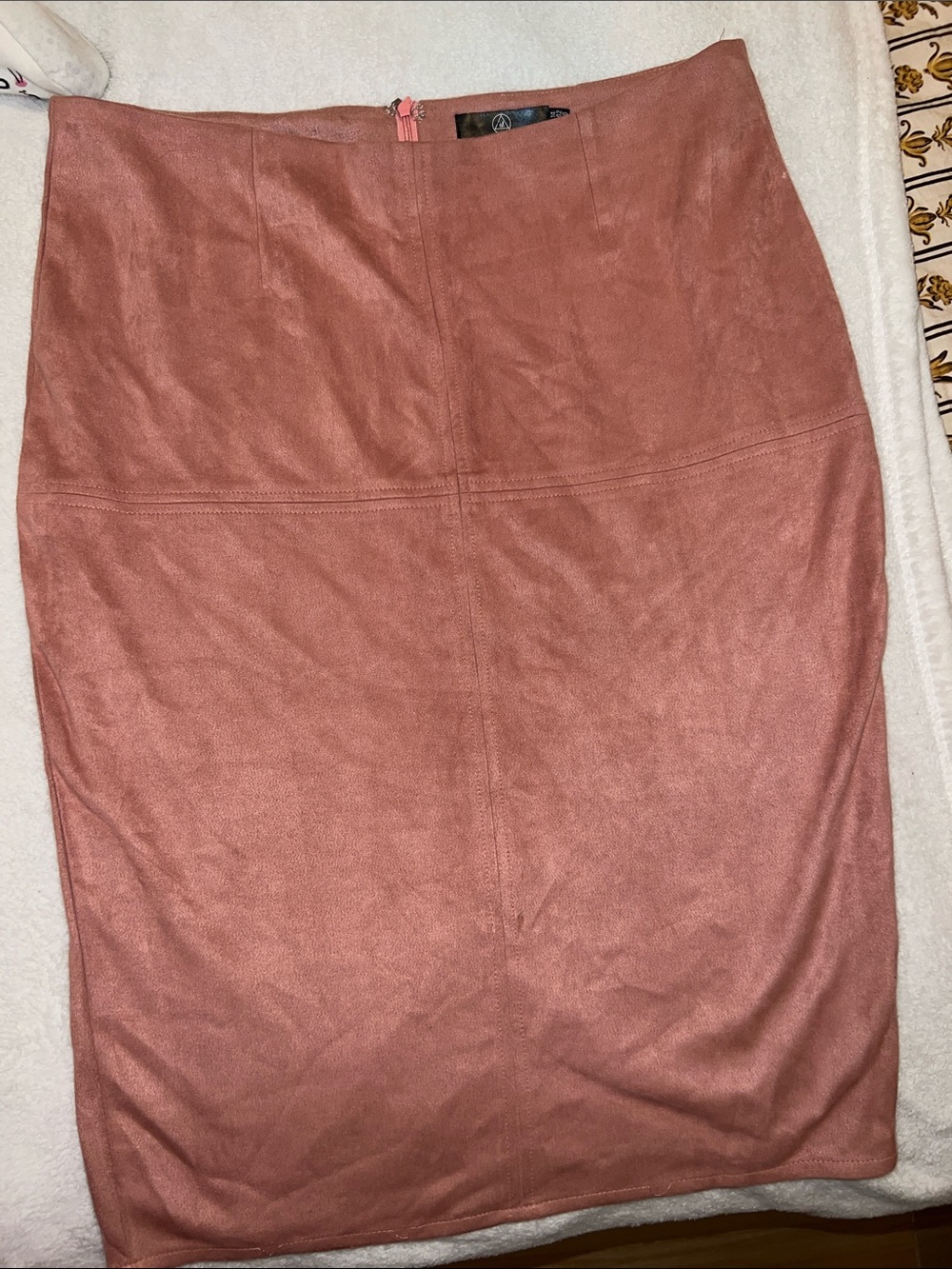 Misguided suede mid length skirt